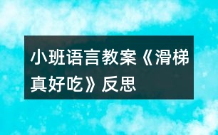 小班語言教案《滑梯真好吃》反思