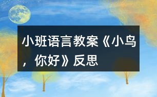 小班語言教案《小鳥，你好》反思