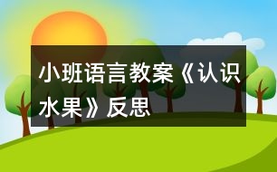 小班語言教案《認(rèn)識(shí)水果》反思