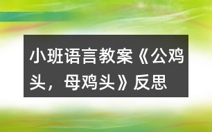 小班語言教案《公雞頭，母雞頭》反思