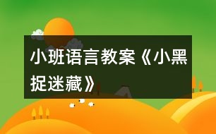 小班語言教案《小黑捉迷藏》