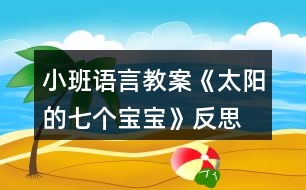 小班語(yǔ)言教案《太陽(yáng)的七個(gè)寶寶》反思