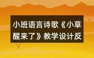 小班語(yǔ)言詩(shī)歌《小草醒來(lái)了》教學(xué)設(shè)計(jì)反思