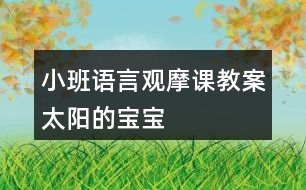 小班語言觀摩課教案太陽的寶寶