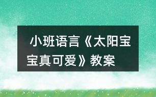  小班語(yǔ)言《太陽(yáng)寶寶真可愛(ài)》教案