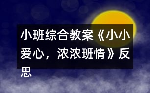 小班綜合教案《小小愛(ài)心，濃濃班情》反思