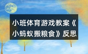 小班體育游戲教案《小螞蟻搬糧食》反思