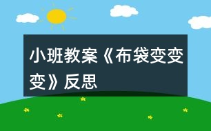 小班教案《布袋變變變》反思