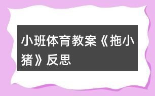 小班體育教案《拖小豬》反思