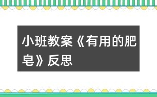 小班教案《有用的肥皂》反思