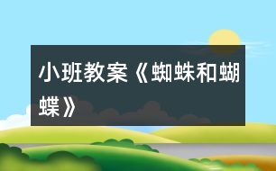 小班教案《蜘蛛和蝴蝶》