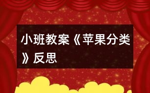 小班教案《蘋果分類》反思