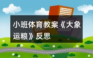 小班體育教案《大象運(yùn)糧》反思