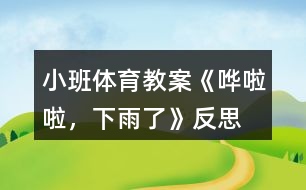 小班體育教案《嘩啦啦，下雨了》反思