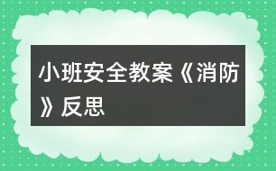 小班安全教案《消防》反思