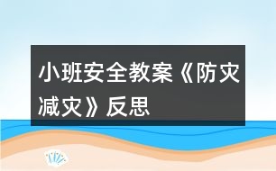 小班安全教案《防災減災》反思