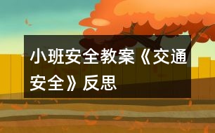 小班安全教案《交通安全》反思