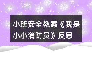 小班安全教案《我是小小消防員》反思