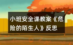 小班安全課教案《危險的陌生人》反思