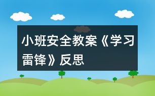 小班安全教案《學習雷鋒》反思