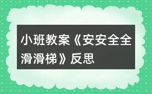 小班教案《安安全全滑滑梯》反思