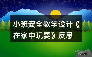 小班安全教學設(shè)計《在家中玩耍》反思