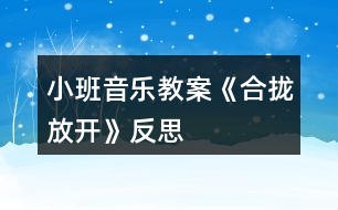 小班音樂教案《合攏放開》反思