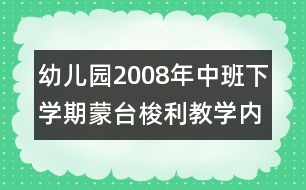 幼兒園2008年中班下學期蒙臺梭利教學內(nèi)容計劃