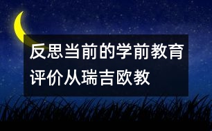 反思當(dāng)前的學(xué)前教育評價——從瑞吉歐教育體系的記錄說起