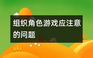 組織角色游戲應(yīng)注意的問題