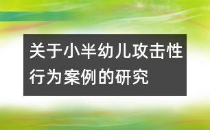 關于小半幼兒“攻擊性”行為案例的研究報告