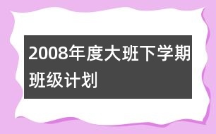 2008年度大班下學(xué)期班級計劃