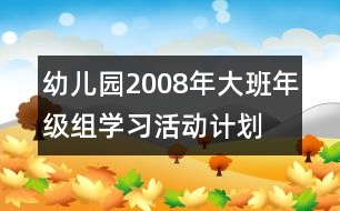 幼兒園2008年大班年級組學(xué)習(xí)活動計劃