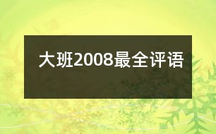  大班2008最全評語