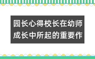 園長心得：校長在幼師成長中所起的重要作用(原創(chuàng))