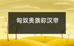 匈奴貴族稱漢帝