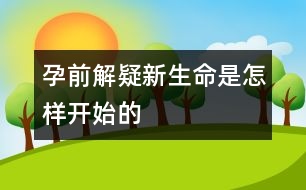 孕前解疑：新生命是怎樣開始的