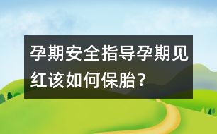 孕期安全指導(dǎo)：孕期“見紅”該如何保胎？