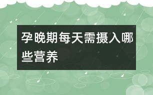 孕晚期每天需攝入哪些營養(yǎng)