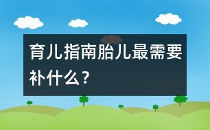 育兒指南：胎兒最需要"補"什么？