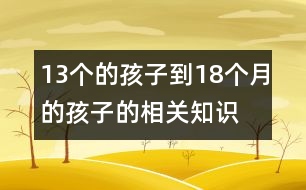 13個的孩子到18個月的孩子的相關(guān)知識