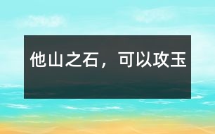 他山之石，可以攻玉