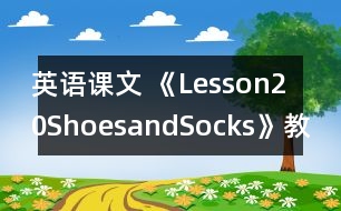 英語課文 《Lesson20ShoesandSocks》教案 教學(xué)資料 教學(xué)設(shè)計(jì)