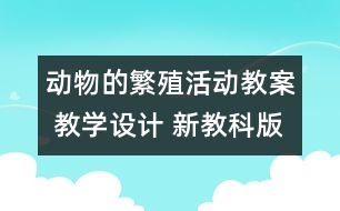 動物的繁殖活動教案 教學設計 新教科版四年級下冊科學教案