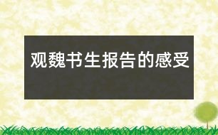 觀魏書生報告的感受