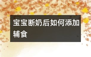 寶寶斷奶后如何添加輔食