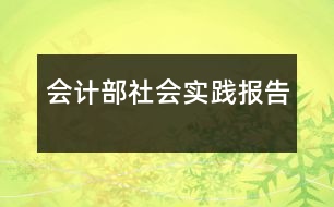 會計部社會實(shí)踐報告