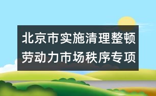 北京市實施清理整頓勞動力市場秩序?qū)ｍ椥袆庸ぷ骺偨Y(jié)