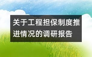 關(guān)于工程擔(dān)保制度推進情況的調(diào)研報告