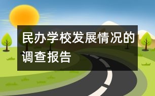 民辦學校發(fā)展情況的調(diào)查報告